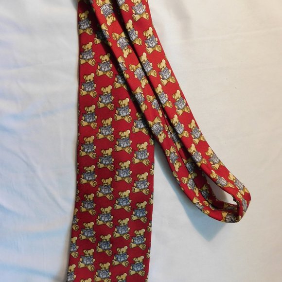 Vintage Beaufort Tie Rack Teddy Bear Tie 100% Silk Made in Italy - Picture 8 of 9